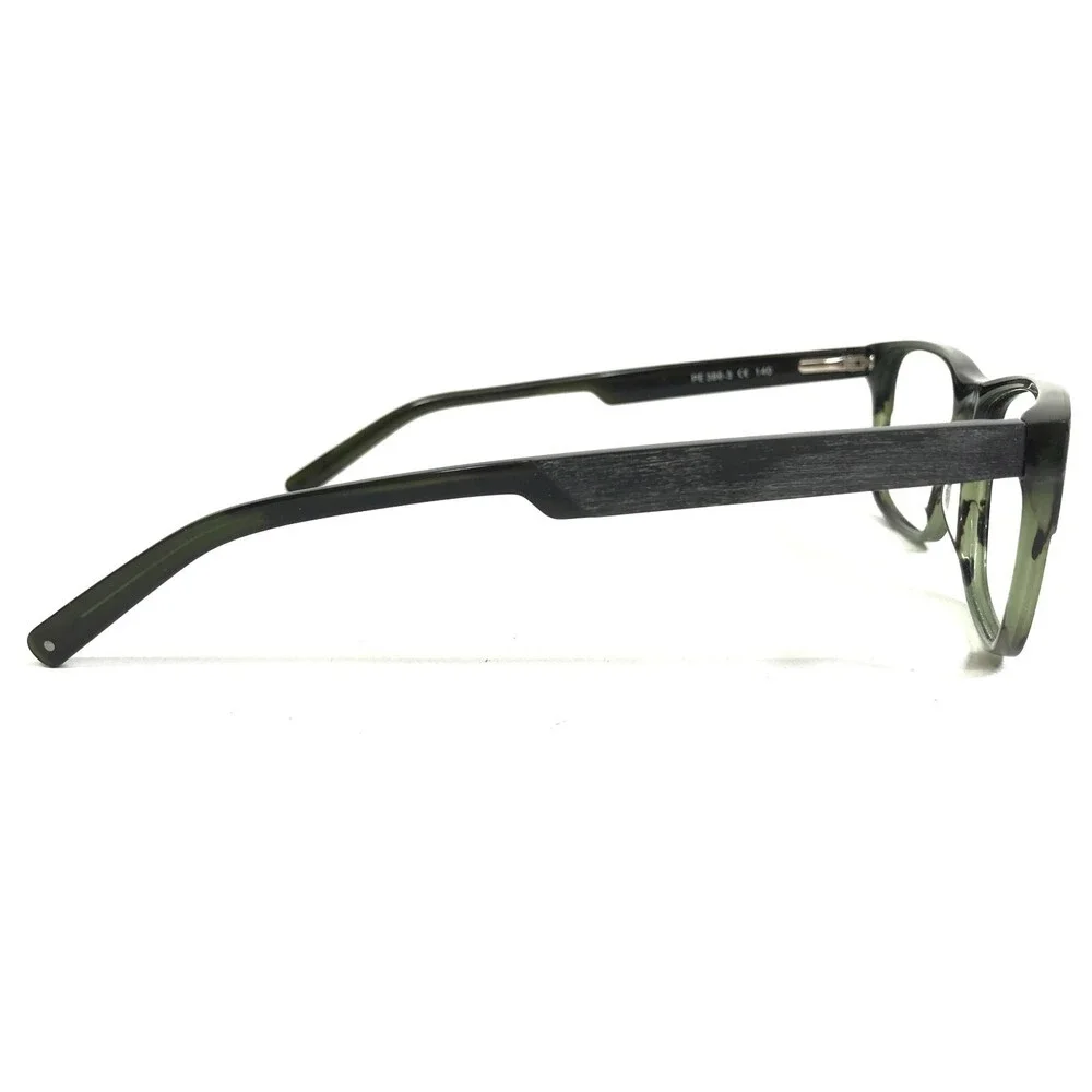 Perry Ellis Eyeglasses Frames PE 386-3 Grey Green Square Wood Grain 54-16-140
